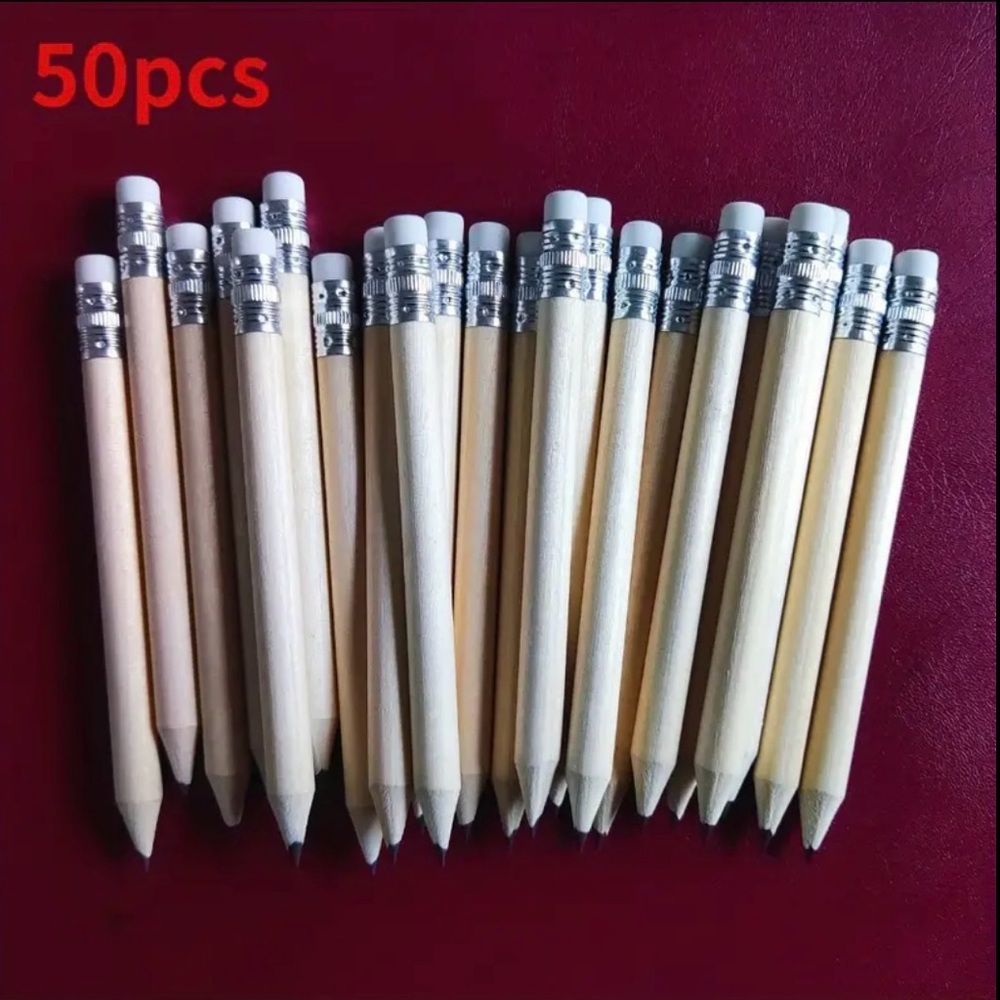 50-Piece Mini Pencils; For Parties, Bridal/Baby Showers, Golf;NIP;pre-sharpened